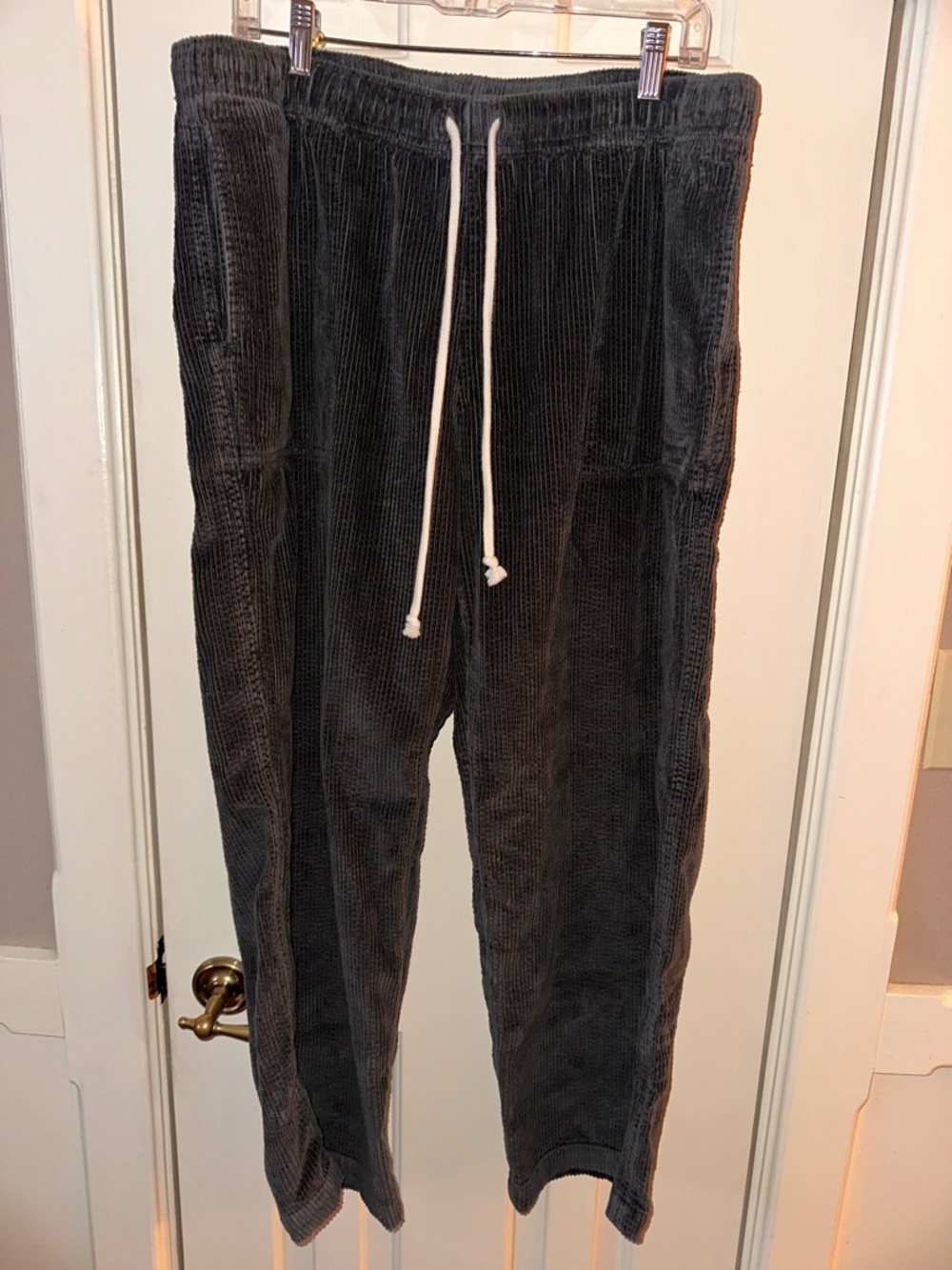 Women’s Dark Gray Corduroy Drawstring Pants
